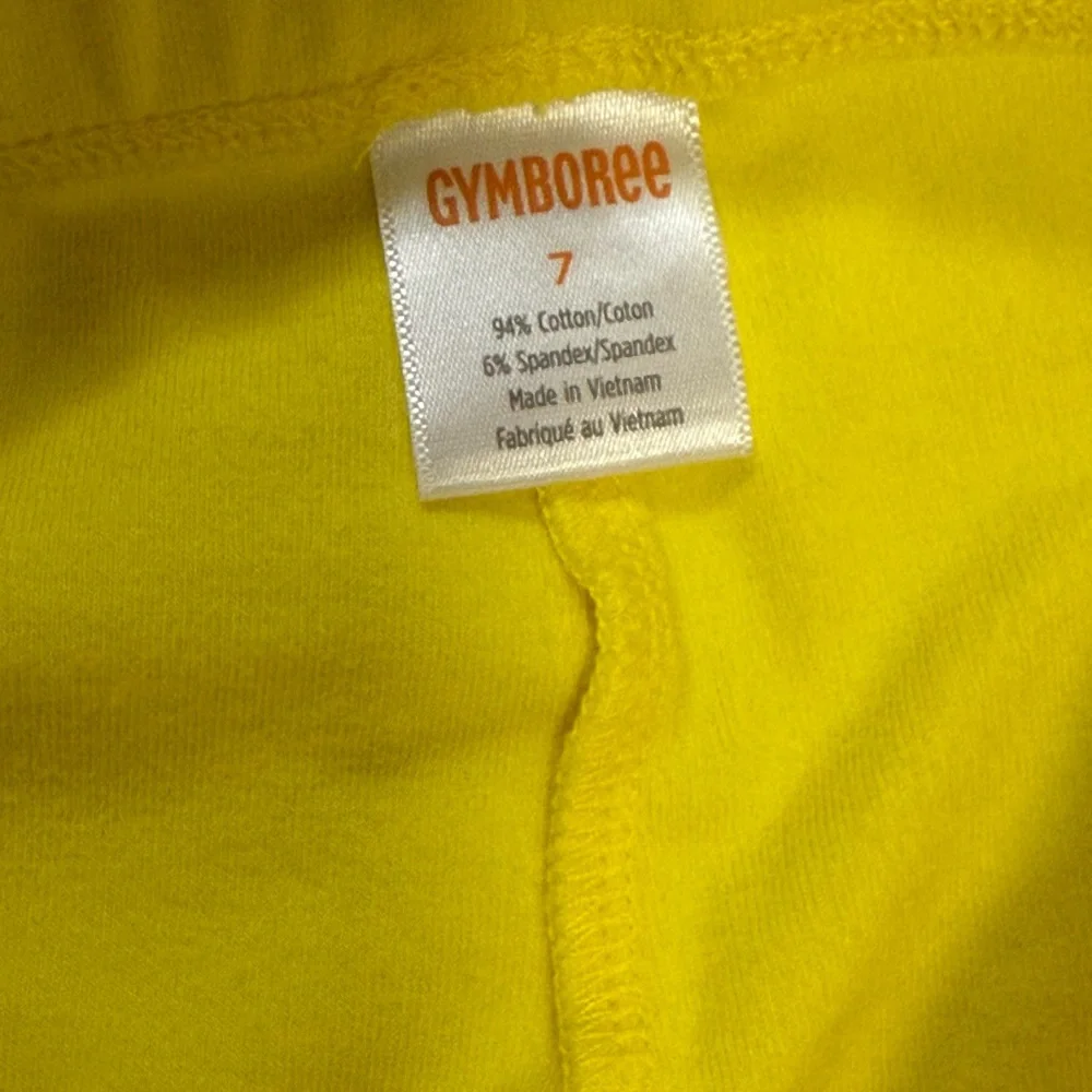 Gymboree Girls Sz 7 Lot of 2 Yellow Capri Strawberry Button Navy Full Length Bun
